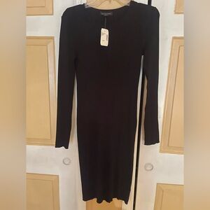 Saks Fifth Avenue Midnight Ribbed Sweater Dress